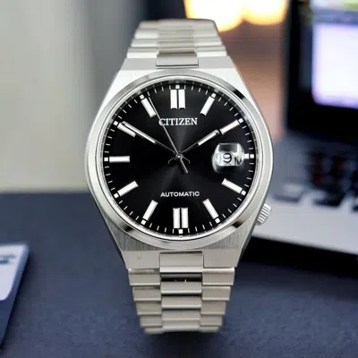 Pre-owned Citizen Black Dial Silver Mens Analogue Watch Tsuyosa Nj0150-81e Automatic