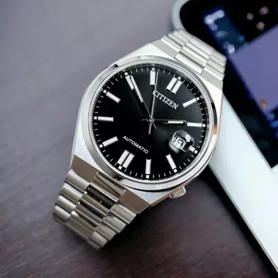 Pre-owned Citizen Black Dial Silver Mens Analogue Watch Tsuyosa Nj0150-81e Automatic