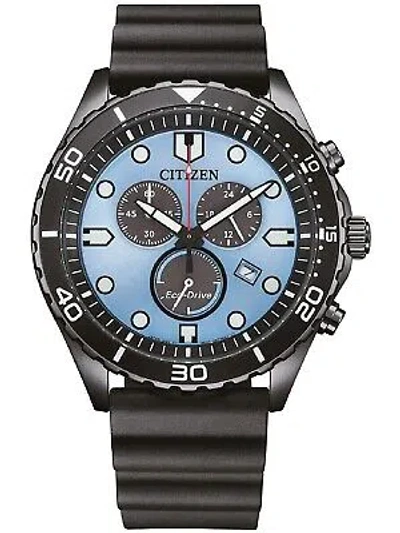 Pre-owned Citizen Black Mens Chronograph Watch Of Sporty Aqua At2567-18l