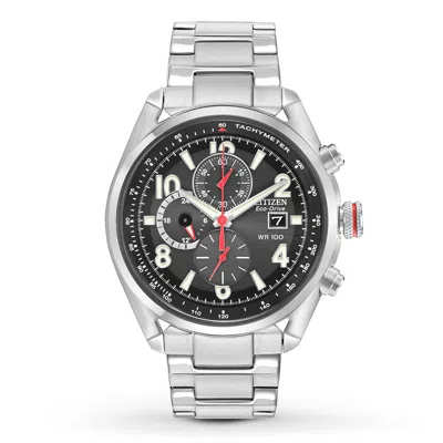 Pre-owned Citizen Black/red  Men's Watch Eco-drive Chronograph Ca0368-56e In Box
