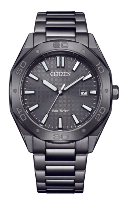 Pre-owned Citizen Bm7637-81h Black Dial Eco-drive 100m Stainless Steel Watch