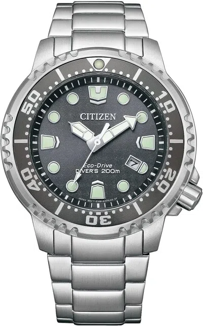Pre-owned Citizen Bn0167-50h Promaster Eco-drive Diver Solor Men Wristwatch Stainlesssteel