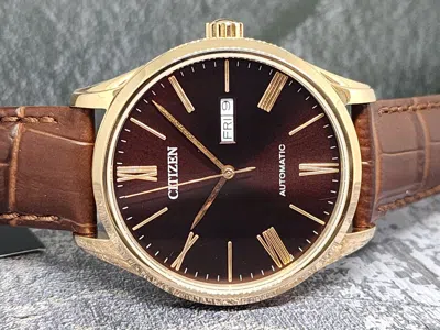 Pre-owned Citizen Brand  Automatic Men's Red Burgundy Dial Goldfilled Nh8363-14x