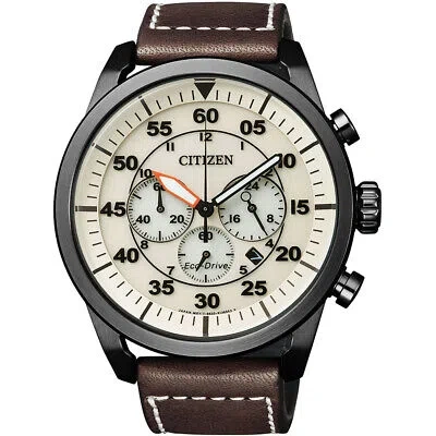 Pre-owned Citizen Brown Mens Chronograph Watch Ca4215-04w