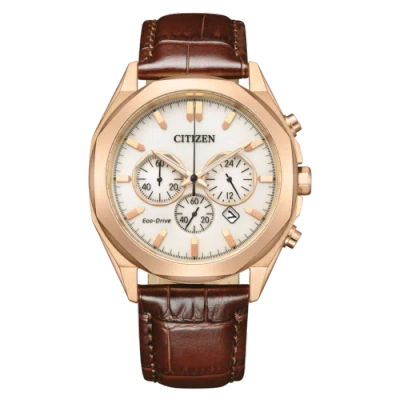 Pre-owned Citizen Brown Mens Chronograph Watch Ca4593-15a
