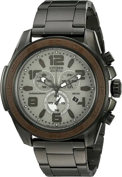 Pre-owned Citizen Brt Chronograph Charcoal Dial Men's Watch At2278-58h