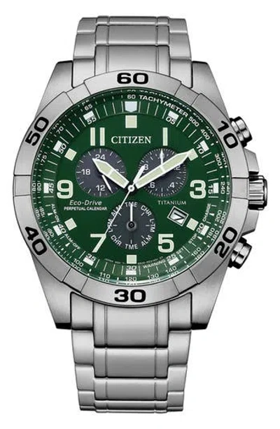 Citizen Brycen Chronograph Bracelet Watch, 43mm In Silver