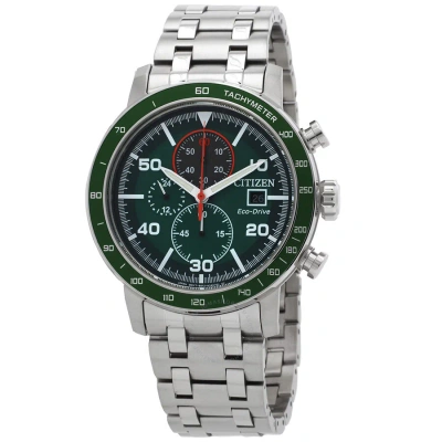 Citizen Brycen Chronograph Eco-drive Green Dial Men's Watch Ca0851-56x