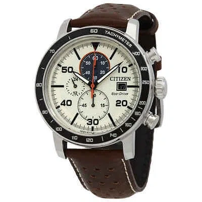 Pre-owned Citizen Brycen Chronograph Light Brown Dial Men's Watch Ca0649-06x