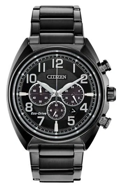 Citizen Brycen Eco-drive Bracelet Watch, 43mm In Black