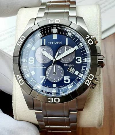 Pre-owned Citizen Brycen Super Titanium Eco-drive Sport Chronograph Men's Watch Bl5558-58l