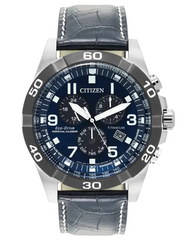 Pre-owned Citizen Brycen Titanium Perpetual Calendar Chronograph Men's Watch Bl5558-07l