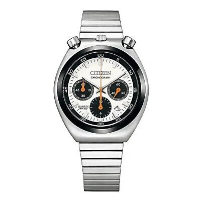 Pre-owned Citizen Bullhead White An3660-81adial Record Label Tsuno Chronograph Watch Men