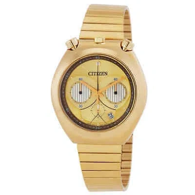 Pre-owned Citizen C-3po Star Wars Chronograph Quartz Gold Dial Men's Watch An3662-51w