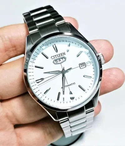 Pre-owned Citizen C7 Nh8391-51a Mechanical Automatic White Analog Men's Casual Watch