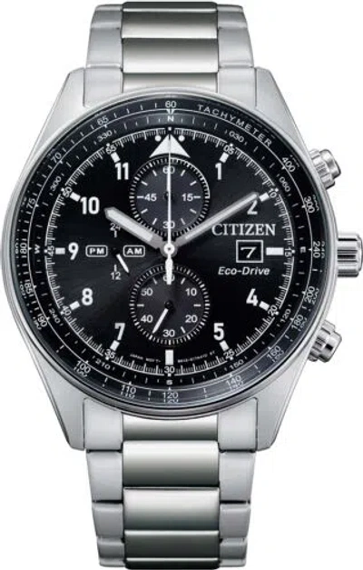 Pre-owned Citizen Ca0770-81e Eco-drive Chronograph Stainless Steel Men's Watch
