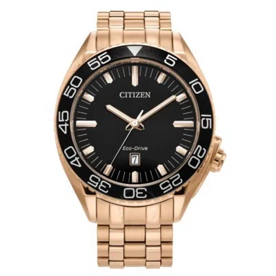 Citizen Carson Eco-drive Black Dial Men's Watch Aw1773-55e In Black / Gold Tone / Rose / Rose Gold Tone