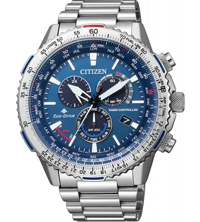 Pre-owned Citizen Promaster Sky Cb5000-50l Blue Dial Sapphire Radio Controlled Eco-drive