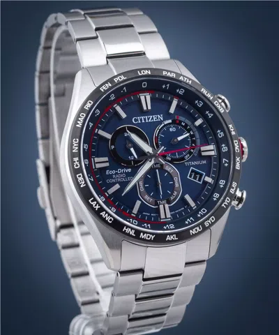 Pre-owned Citizen Cb5945-85l Super Titanium Controlled Blue Dial Sapphire Men's Watch
