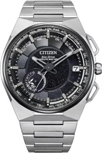 Pre-owned Citizen Cc3097-52e Titanium Eco-drive Satellite Wave Gps Men Watch Usus