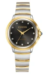 Citizen Cece Diamond Eco-drive Bracelet Watch, 32mm In Two Tone