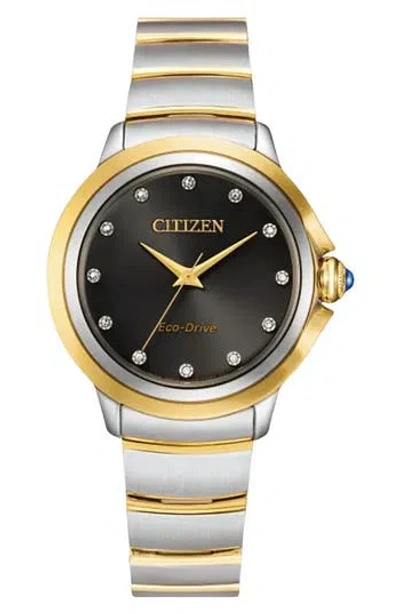 Citizen Cece Diamond Eco-drive Bracelet Watch, 32mm In Two Tone