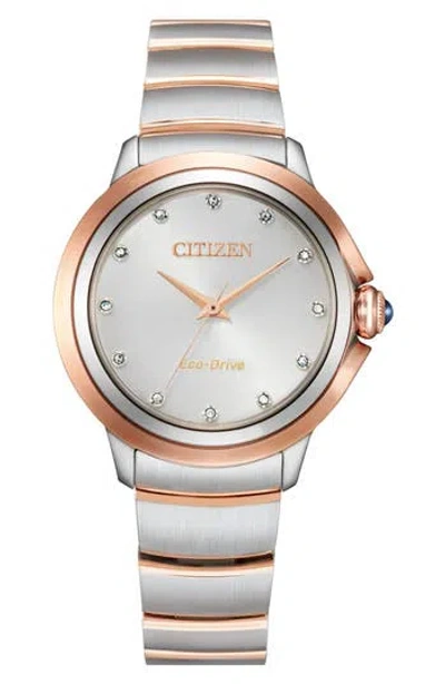 Citizen Ceci Diamond Accent Two-tone Bracelet Watch, 32mm In Multi