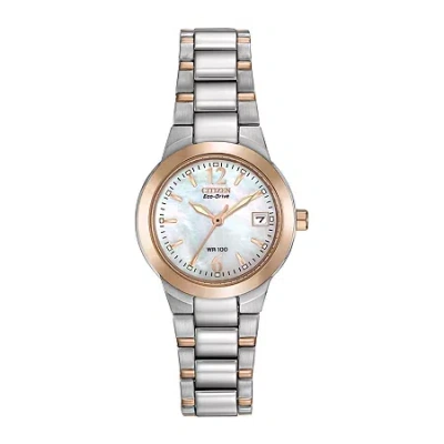 Citizen Chandler Womens Two Tone Stainless Steel Bracelet Watch Ew1676-52d In Multi