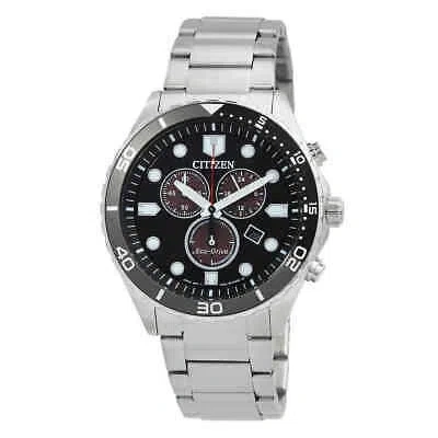 Pre-owned Citizen Chrono Sporty-aqua Chronograph Black Dial Men's Watch At2568-82e