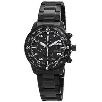 Pre-owned Citizen Chronograph Black Dial Men's Watch Ca0695-84e