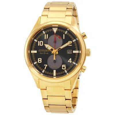 Pre-owned Citizen Chronograph Eco-drive Anthracite Dial Men's Watch Ca7022-87e