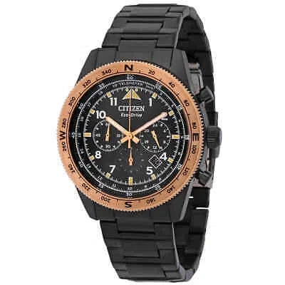 Pre-owned Citizen Chronograph Eco-drive Black Dial Men's Watch Ca4556-89e