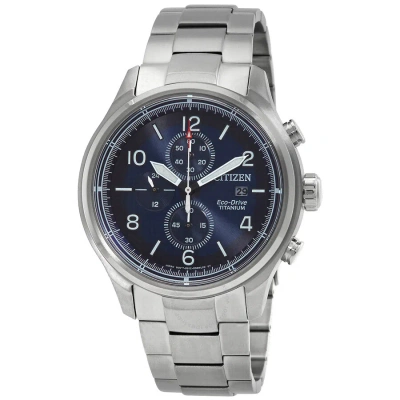 Citizen Chronograph Eco-drive Blue Dial Men's Watch Ca0810-88l In Green