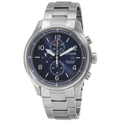 Pre-owned Citizen Chronograph Eco-drive Blue Dial Men's Watch Ca0810-88l