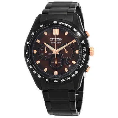 Pre-owned Citizen Chronograph Eco-drive Brown Dial Men's Watch Ca4534-81x