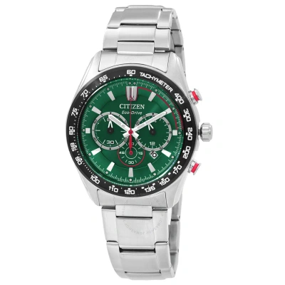Citizen Chronograph Eco-drive Green Dial Men's Watch Ca4486-82x In Black / Green