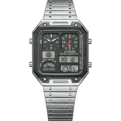 Pre-owned Citizen Chronograph Jg2126-69e Ana-digi Collection Label Thermo Sensor Quartz