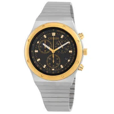 Pre-owned Citizen Chronograph Quartz Black Dial Men's Watch At2544-64e