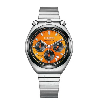 Citizen Chronograph Quartz Orange Dial Unisex Watch An3660-81x In Black / Orange