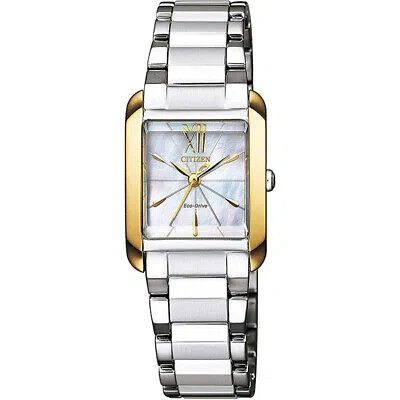 Pre-owned Citizen L Eco-drive Ew5558-81d Silver Solor Women's Watch In Box