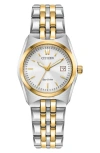 Citizen Corso Womens Two Tone Stainless Steel Bracelet Watch Ew2299-50a In Gold