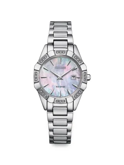 Citizen Classic Crystal-embellished 28mm Watch In Gray