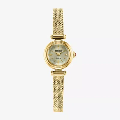 Citizen Classic Eco Womens Gold Tone Stainless Steel Bracelet Watch Eg7086-57p In White