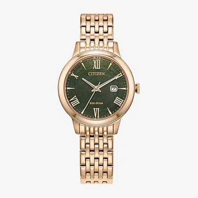 Citizen Classic Eco Womens Gold Tone Stainless Steel Bracelet Watch Ew2623-53x In Yellow