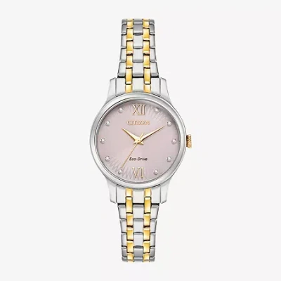 Citizen Classic Womens Two Tone Stainless Steel Bracelet Watch Em0897-51x In Multi