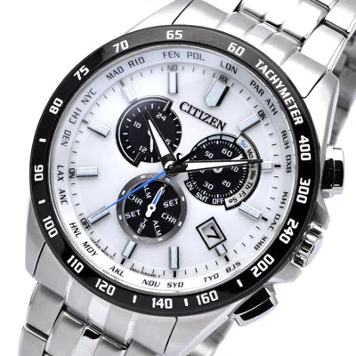 Pre-owned Citizen Collection Cb5874-90a Watch Eco-drive Chronograph White Black Panda