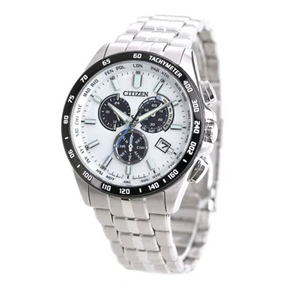 Pre-owned Citizen Collection Cb5874-90a Eco-drive Chronograph Atomic Radio Men`s Watch