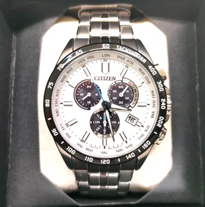 Pre-owned Citizen Collection Cb5874-90a Eco-drive Radio Controlled Watch White From Japan