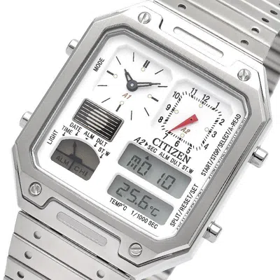 Pre-owned Citizen Collection Jg2120-65a Record Label Thermo Sensor Watch Ana-digi Temp