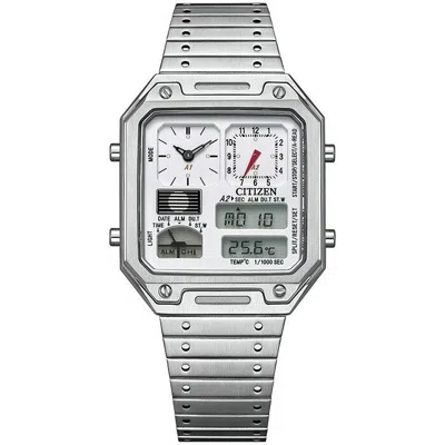 Pre-owned Citizen Collection Jg2120-65a Record Label Thermo Sensor Watch Ana-digi Temp
